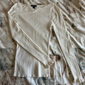 Rw&co scoop neck long sleeve cream top